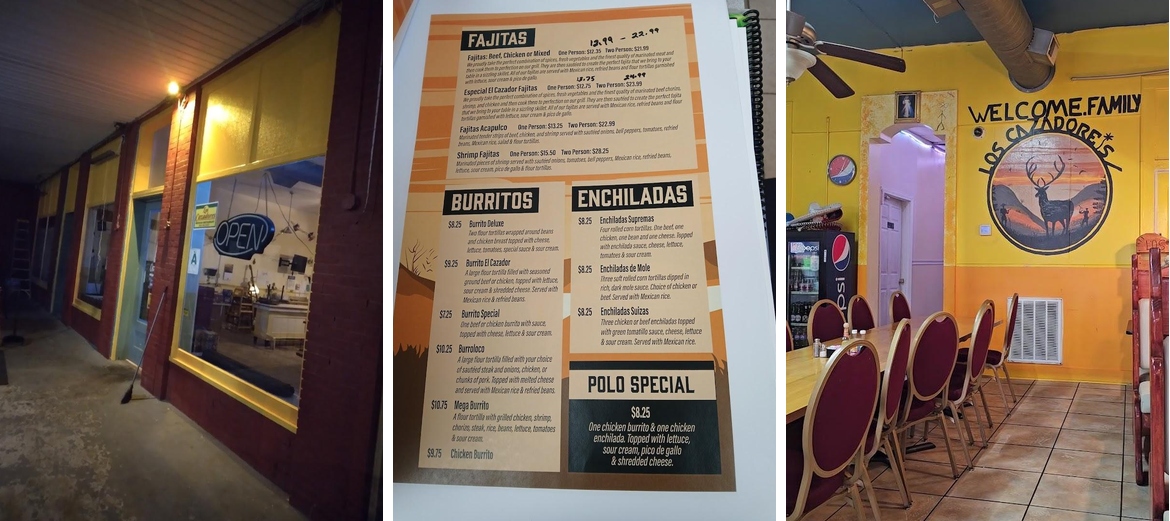 Los Cazadores Menu
